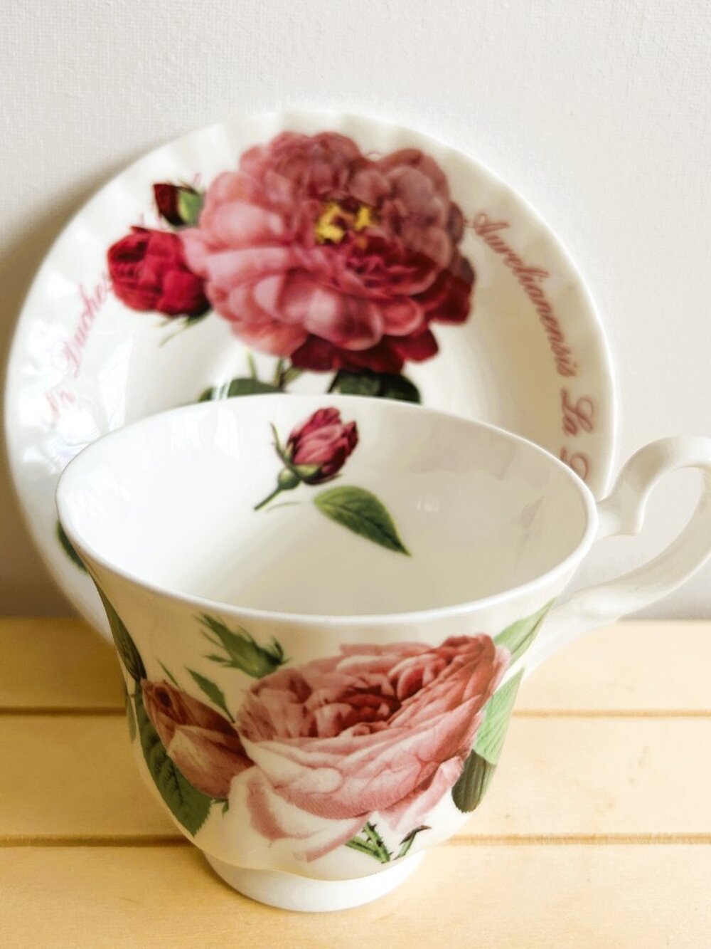 Roy Kirkham Versailles Pink Rose Oversized Tea Cup and Saucer
